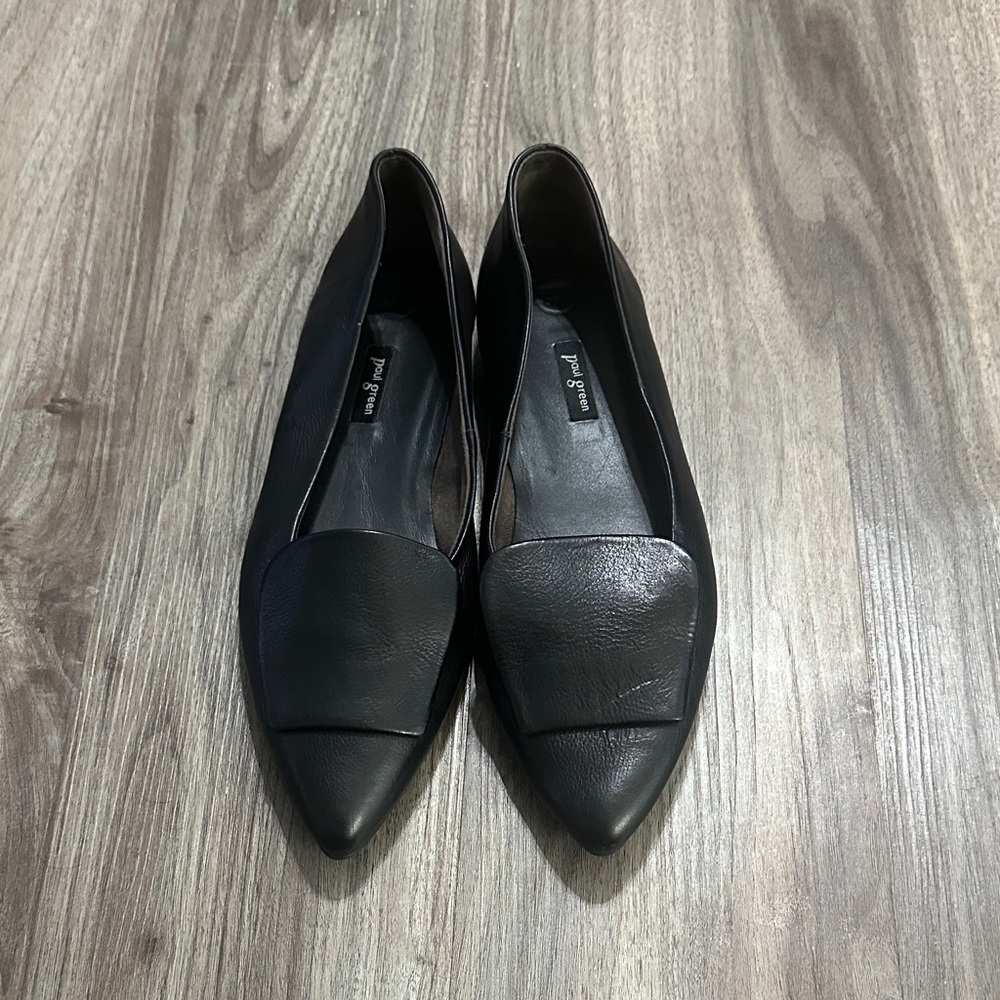Paul Green Black Leather Flats - Picture 3 of 7